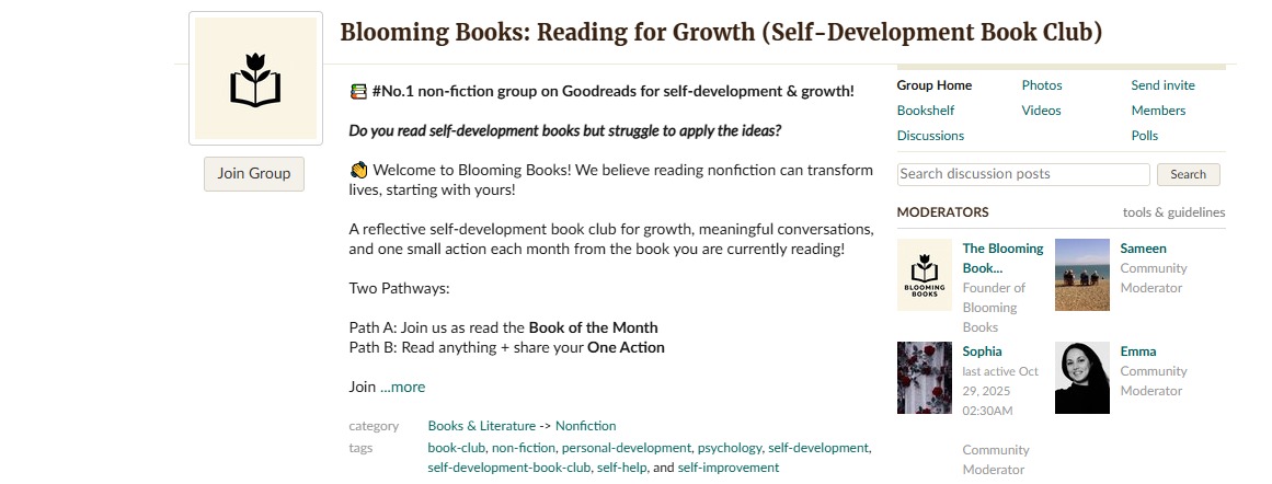Blooming Books: Reading for Growth (Self-Development Book Club)